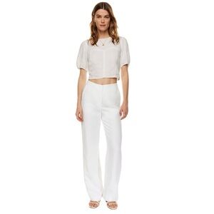Aritzia Women’s Wilfred High Rise Wide Leg White Trouser Pants, Size US 12